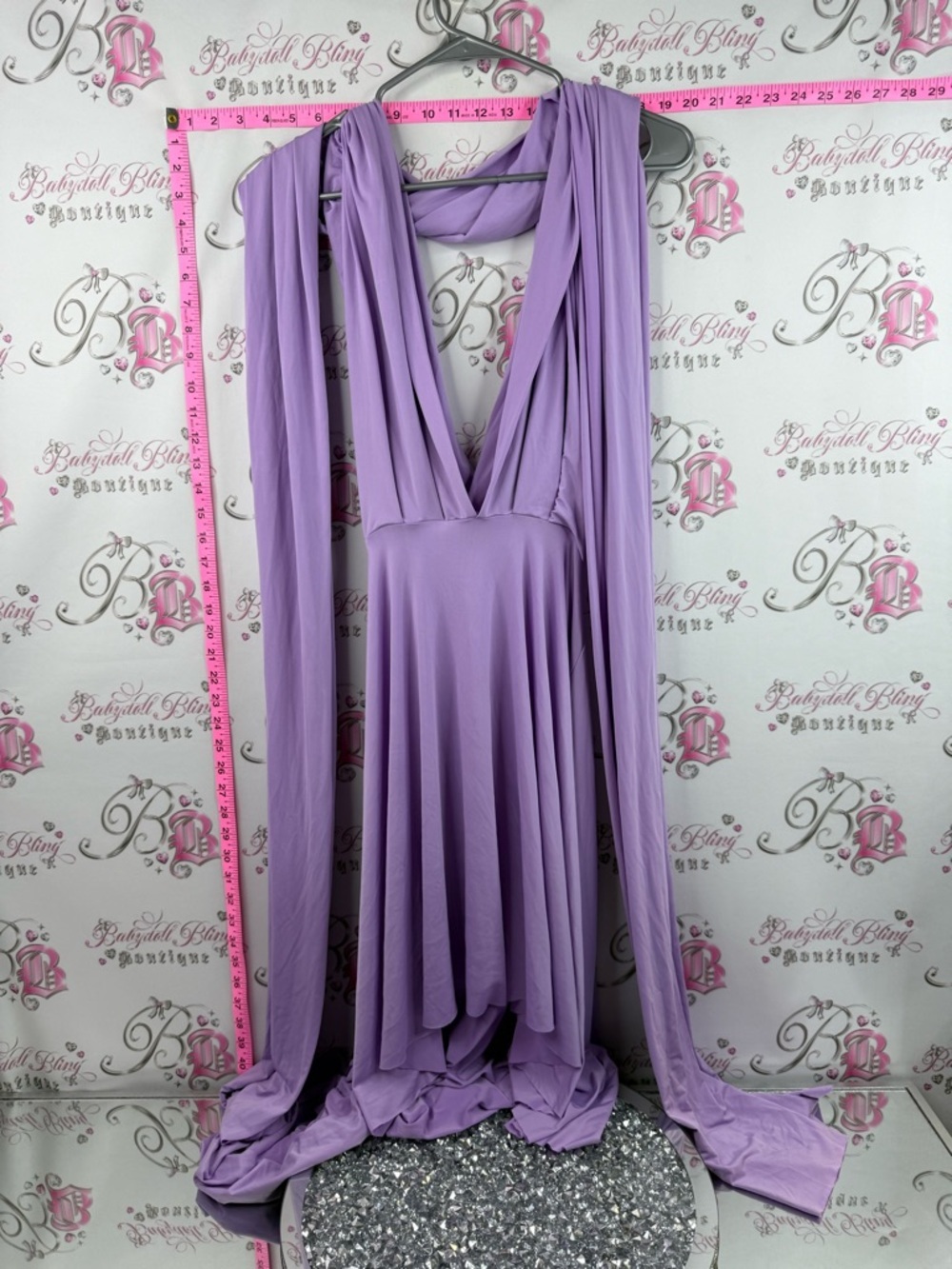A wish come true Contemporary convertible dance dress with a deep Lavender